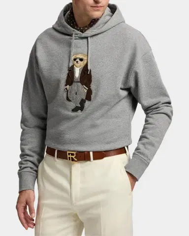 Ralph Lauren Purple Label Men's Polo Bear Cotton-Cashmere Fleece Hoodie | Thumbnail 4