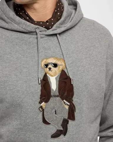 Ralph Lauren Purple Label Men's Polo Bear Cotton-Cashmere Fleece Hoodie | Thumbnail 5