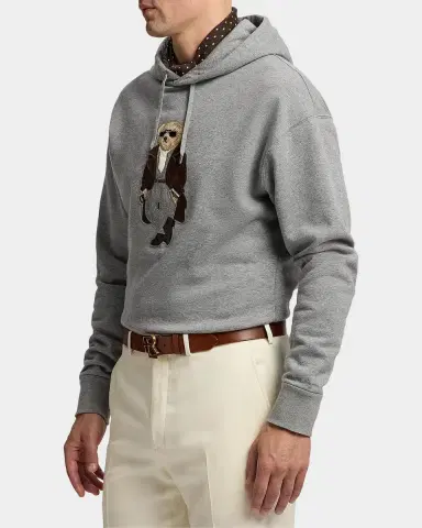 Ralph Lauren Purple Label Men's Polo Bear Cotton-Cashmere Fleece Hoodie | Thumbnail 6
