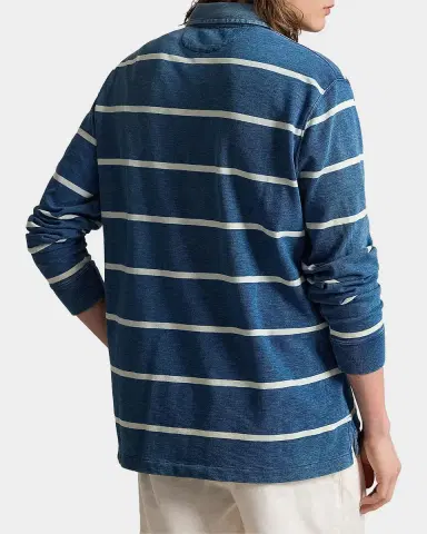 Polo Ralph Lauren Men's Striped Polo Bear Cotton Rugby Shirt | Thumbnail 3
