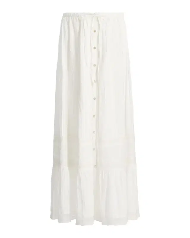 LoveShackFancy Brina Eyelet Lace Cotton Maxi Skirt