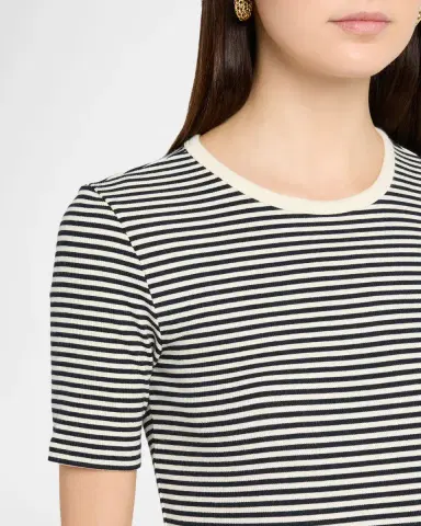 Frame The Fine Striped Crewneck T-Shirt | Thumbnail 5 Frame The Fine Striped Crewneck T-Shirt | Thumbnail 5
