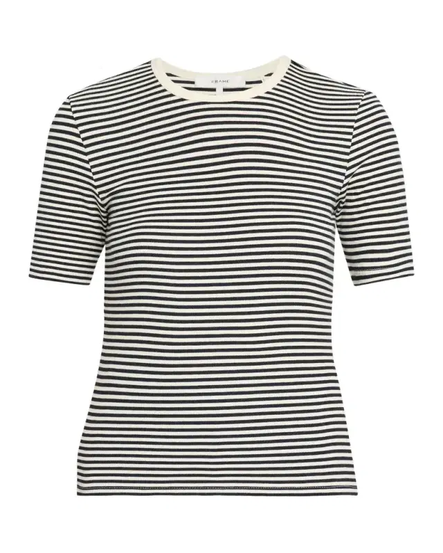 FRAME The Fine Striped Crewneck T-Shirt