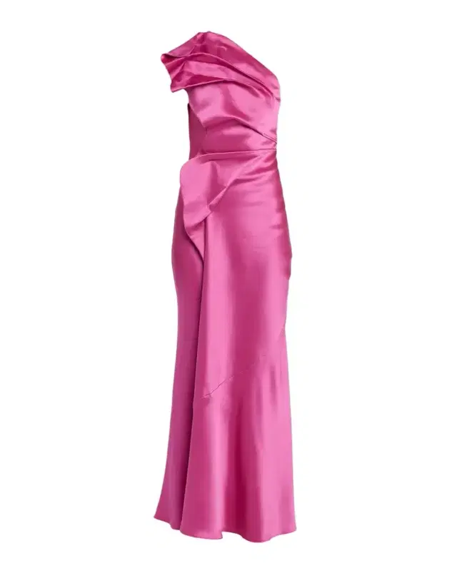 Acler Werona Satin One-Shoulder Gown