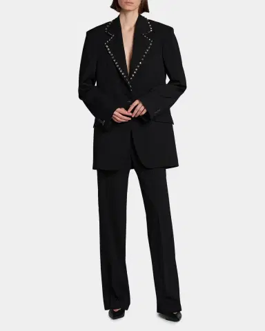 Stella McCartney Embellished-Lapel Wool Blazer | Thumbnail 2