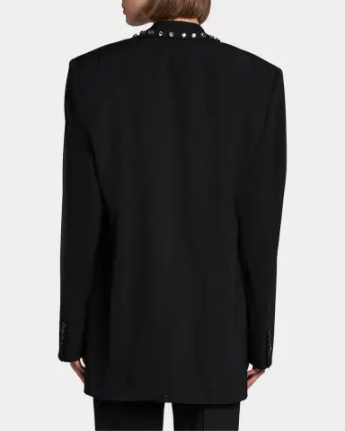 Stella McCartney Embellished-Lapel Wool Blazer | Thumbnail 3