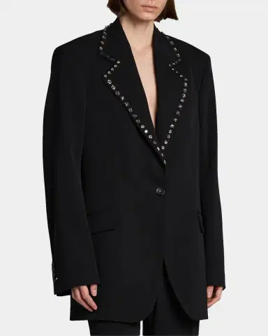 Stella McCartney Embellished-Lapel Wool Blazer | Thumbnail 6