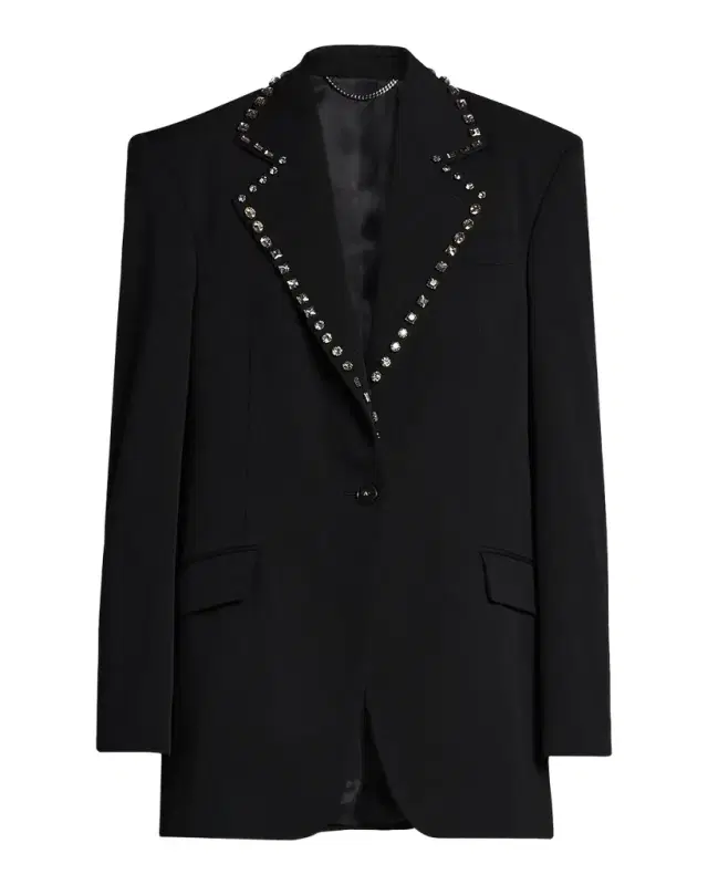 Stella McCartney Embellished-Lapel Wool Blazer