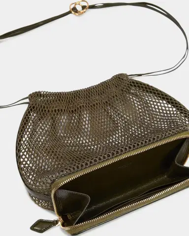 Alaïa Le Pochon Fishnet Crossbody Bag | Thumbnail 4