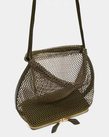 Alaïa Le Pochon Fishnet Crossbody Bag | Thumbnail 6