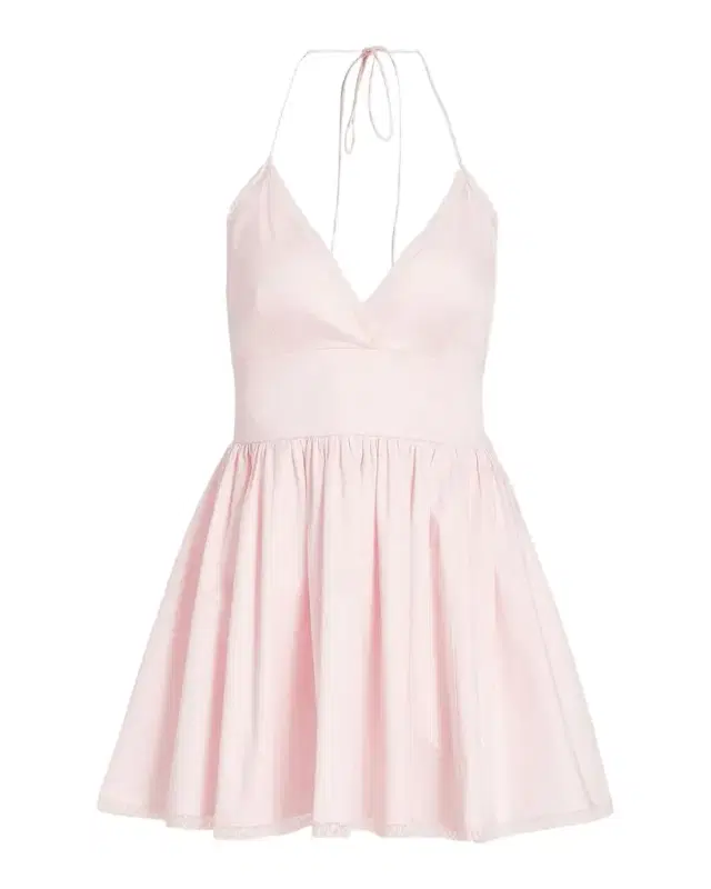LoveShackFancy Arletta Lace-Trim Stretch-Cotton Mini Dress