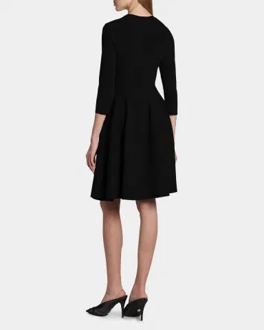 Stella McCartney Compact Knit Fit-And-Flare Knee-Length Dress | Thumbnail 3