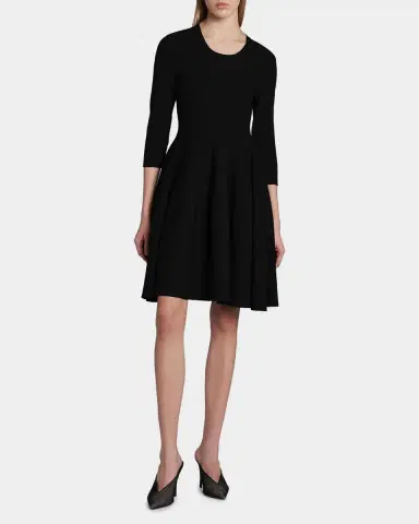 Stella McCartney Compact Knit Fit-And-Flare Knee-Length Dress | Thumbnail 4