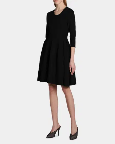 Stella McCartney Compact Knit Fit-And-Flare Knee-Length Dress | Thumbnail 6