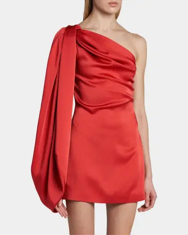 Stella McCartney Draped Satin Sheath Mini Dress | Thumbnail 5 Stella McCartney Draped Satin Sheath Mini Dress | Thumbnail 5