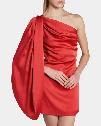 Stella McCartney Draped Satin Sheath Mini Dress | Thumbnail 6 Stella McCartney Draped Satin Sheath Mini Dress | Thumbnail 6