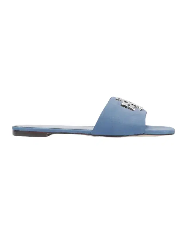 Tory Burch Eleanor Logo Suede Flat Sandals