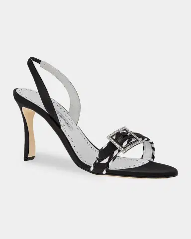 Manolo Blahnik Sumbasan Embellished-Buckle Slingback Sandals | Thumbnail 2