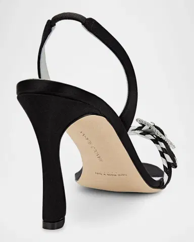 Manolo Blahnik Sumbasan Embellished-Buckle Slingback Sandals | Thumbnail 3