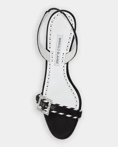 Manolo Blahnik Sumbasan Embellished-Buckle Slingback Sandals | Thumbnail 5