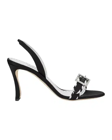 Manolo Blahnik Sumbasan Embellished-Buckle Slingback Sandals | Thumbnail 1