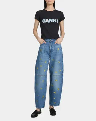 Ganni Printed Barrel-Leg Jeans | Thumbnail 2 Ganni Printed Barrel-Leg Jeans | Thumbnail 2