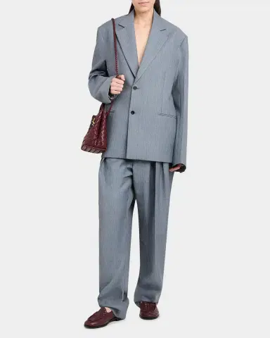 Bottega Veneta Striped Wool-Mohair Single-Breasted Jacket | Thumbnail 2 Bottega Veneta Striped Wool-Mohair Single-Breasted Jacket | Thumbnail 2