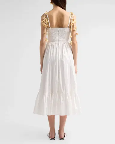 PatBo Floral Appliqué Bustier Midi Dress | Thumbnail 3 PatBo Floral Appliqué Bustier Midi Dress | Thumbnail 3
