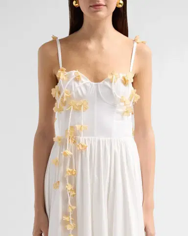 PatBo Floral Appliqué Bustier Midi Dress | Thumbnail 5 PatBo Floral Appliqué Bustier Midi Dress | Thumbnail 5