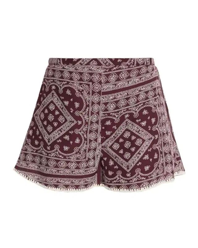 Veronica Beard Tennison Printed Cotton-Blend Shorts