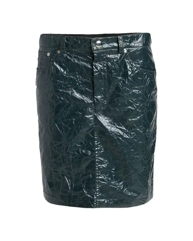 Marni Crinkled Faux-Leather Knee-Length Skirt