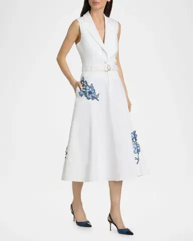 Likely Samara Striped Floral Appliqué Midi Skirt | Thumbnail 2