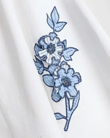 Likely Samara Striped Floral Appliqué Midi Skirt | Thumbnail 6