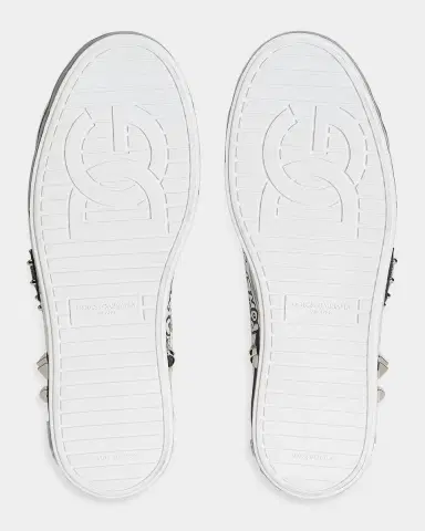 Dolce & Gabbana Men's Graffiti Patchwork Leather Low-Top Sneakers | Thumbnail 4