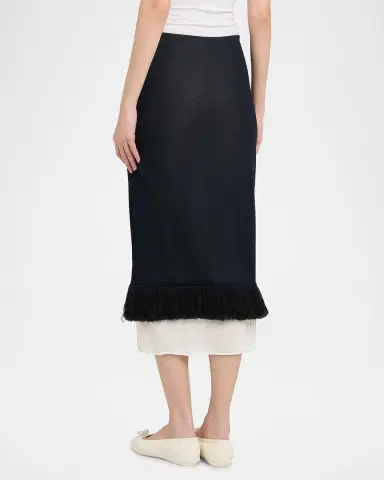 Bottega Veneta Colorblock Layered Fringe Midi Skirt | Thumbnail 3 Bottega Veneta Colorblock Layered Fringe Midi Skirt | Thumbnail 3