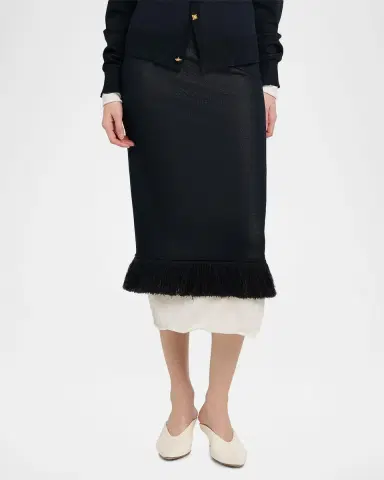 Bottega Veneta Colorblock Layered Fringe Midi Skirt | Thumbnail 4 Bottega Veneta Colorblock Layered Fringe Midi Skirt | Thumbnail 4