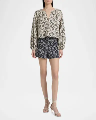 TANYA TAYLOR Adelina Floral Cotton Poplin Top | Thumbnail 2 TANYA TAYLOR Adelina Floral Cotton Poplin Top | Thumbnail 2