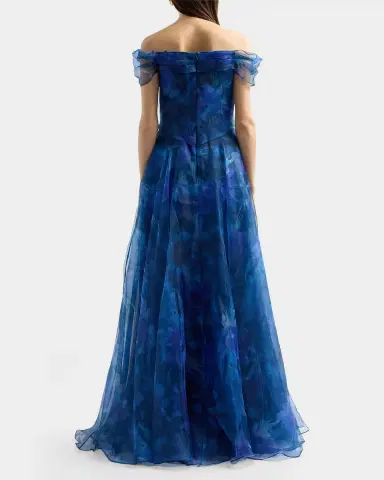 Rene Ruiz Collection Floral Organza Off-The-Shoulder Gown | Thumbnail 3