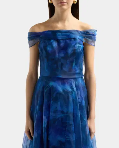 Rene Ruiz Collection Floral Organza Off-The-Shoulder Gown | Thumbnail 4