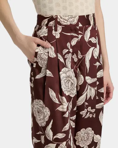 TANYA TAYLOR Jodi Floral Twill Wide-Leg Pants | Thumbnail 5 TANYA TAYLOR Jodi Floral Twill Wide-Leg Pants | Thumbnail 5