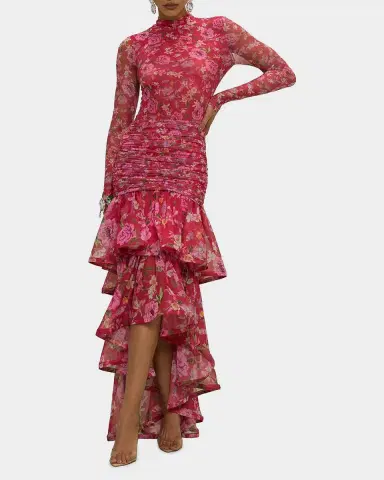PatBo Peony Floral High-Low Midi Skirt | Thumbnail 2