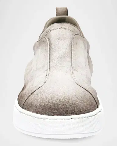 Santoni Men's Victory Logo Suede Slip-On Sneakers | Thumbnail 5