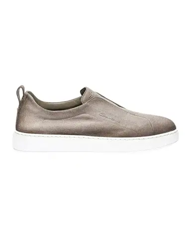 Santoni Men's Victory Logo Suede Slip-On Sneakers | Thumbnail 1