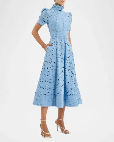 Rebecca Vallance Kitsu Eyelet Floral Cotton Midi Dress | Thumbnail 2