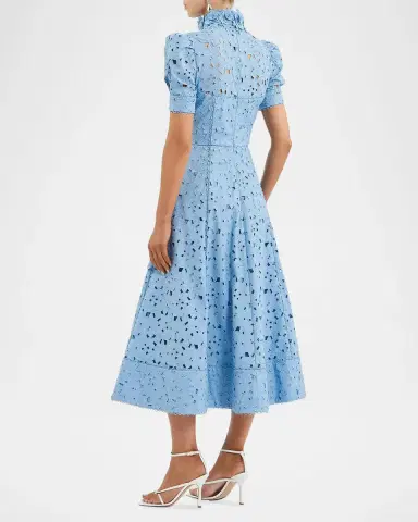 Rebecca Vallance Kitsu Eyelet Floral Cotton Midi Dress | Thumbnail 3