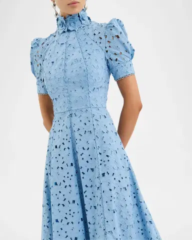 Rebecca Vallance Kitsu Eyelet Floral Cotton Midi Dress | Thumbnail 5
