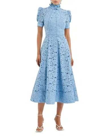 Rebecca Vallance Kitsu Eyelet Floral Cotton Midi Dress | Thumbnail 1