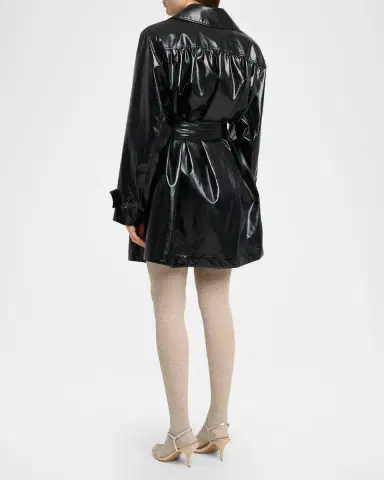 Chloé Shiny Belted Short Trench Coat | Thumbnail 3 Chloé Shiny Belted Short Trench Coat | Thumbnail 3