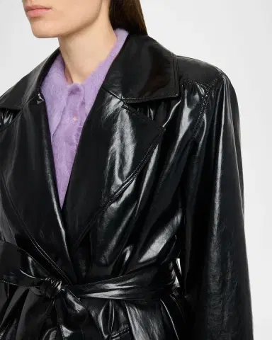Chloé Shiny Belted Short Trench Coat | Thumbnail 5 Chloé Shiny Belted Short Trench Coat | Thumbnail 5