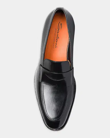 Santoni Men's Gregor Leather Penny Loafers | Thumbnail 4 Santoni Men's Gregor Leather Penny Loafers | Thumbnail 4